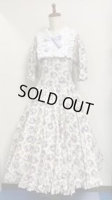 【SALE30％オフ】レディレトロOP【花柄オフ白系】