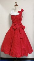 画像1: 衿付きサーキュラードレス【赤水玉】 (1)