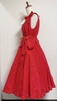 画像2: 衿付きサーキュラードレス【赤水玉】 (2)