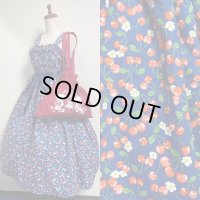 フルーツサマーセット【紺系チェリー柄JSK+巾着トートBAG】