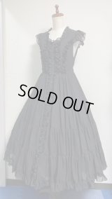 【SALE30％オフ】4段ティアードワンピース【黒】