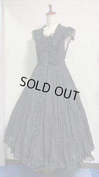 【SALE30％オフ】4段ティアードワンピース【黒】