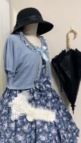 画像12: 胸ギャザージャンパースカート【花柄ブルー】