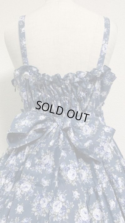 画像5: 胸ギャザージャンパースカート【花柄ブルー】