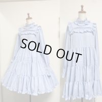 ３段ティアード長袖小公女ドレス【水色】