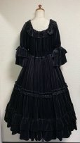 画像6: シャーリングドレス・ヘッドドレスセット【黒】 (6)