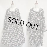 【SALE50％オフ】セーラーチュニックワンピース【花柄黒】