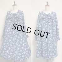 セーラーチュニックワンピース【花柄ブルー】