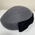 画像5: リボンフェルトベレー帽【グレー系チェック】 (5)