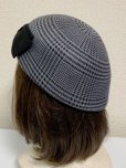 画像3: リボンフェルトベレー帽【グレー系チェック】
