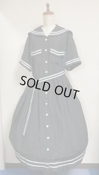 【直営店舗・ウェブショップ限定】セーラーワンピース【黒無地】