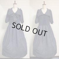 大衿ワンピース【水玉紺】