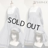 【レギュラーサイズラスト1点！】クラシカルナースワンピース【黒ストライプ（2サイズ展開）】