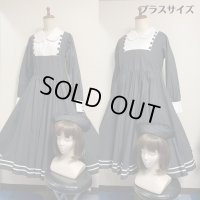 クラシカルナースワンピース【黒（2サイズ展開）】