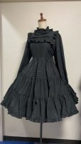 画像1: 長袖小公女ドレス【黒・メローロック】 (1)