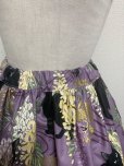 画像3: ハンドメイドギャザースカート【黒ねこ和柄・パープル系・65cm丈】