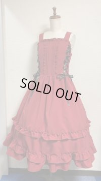 【委託商品】リボンガーデンジャンパースカート・赤【LIEF】