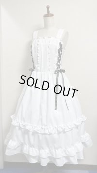 【委託商品】リボンガーデンジャンパースカート・白【LIEF】