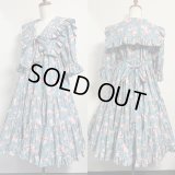 セーラーティアードワンピース（半袖）【花柄ミント】