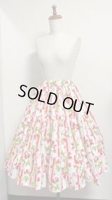 3段ティアードSK【いちご柄赤系・65cm丈】