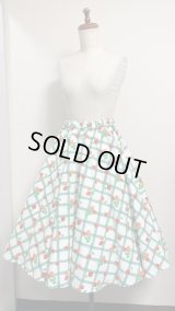 サーキュラーSK【いちご柄グリーン系・65cm丈】