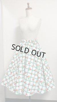 サーキュラーSK【いちご柄グリーン系・65cm丈】