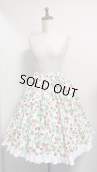 3段ティアードSK【いちご柄白系・53cm丈】