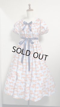 3デイリーシャーリングワンピース【赤カニ柄・106cm丈】