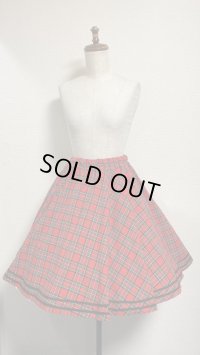 (10)サーキュラーSK【赤チェック・48cm丈】