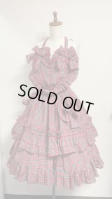ハートエプロン＆サーキュラースカートセット【赤チェック】