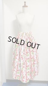 (7)ギャザーSK【イチゴ柄赤系・75cm丈】