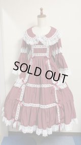 ノスタルジックプリンセスドレス【ボルドー×白レース・レギュラーサイズ】