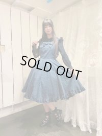 スクエア衿サーキュラーOP【紺チェック】