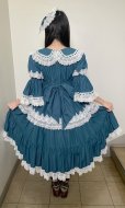 画像13: ノスタルジックプリンセスドレス【ブルーグリーン×白レース・レギュラーサイズ】