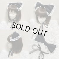 別珍リボンヘッドドレス【黒】