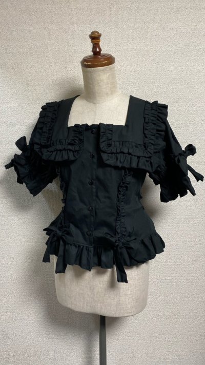 画像2: サマーホリデーブラウス【黒・2サイズ展開】