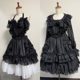 ハートエプロン【黒・ポリエステル素材】