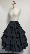 ミルフィーユフリルスカート（レギュラー丈65cm）【黒】