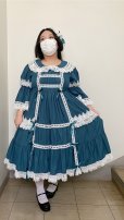 画像15: ノスタルジックプリンセスドレス【ブルーグリーン×白レース・プラスサイズ】