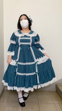 他の写真3: ノスタルジックプリンセスドレス【ブルーグリーン×白レース・プラスサイズ】
