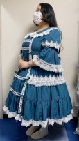 画像14: ノスタルジックプリンセスドレス【ブルーグリーン×白レース・プラスサイズ】