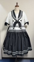 画像2: ノスタルジックセーラーワンピース【プラスサイズ・コンビ色・丈2種類】 (2)