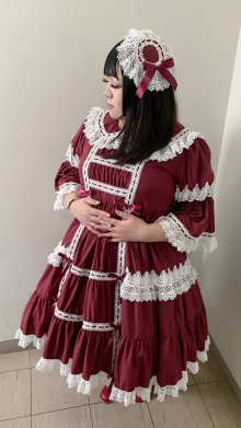 他の写真3: ノスタルジックプリンセスドレス【ボルドー×白レース・プラスサイズ】