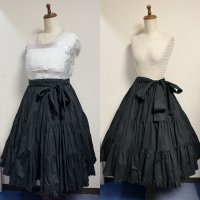 ティアードスカート【黒・2サイズ展開】