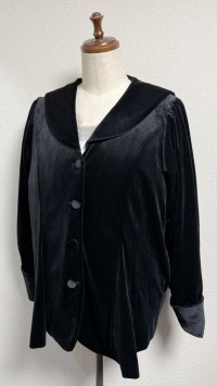 【6/29まで受付！ご予約商品】レディ別珍ジャケット【黒・プラスサイズ】