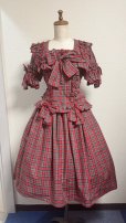 画像3: ハンドメイドギャザースカート【赤チェック・68cm丈】
