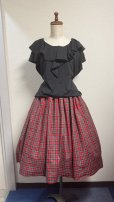 画像4: ハンドメイドギャザースカート【赤チェック・68cm丈】