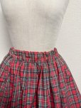 画像6: ハンドメイドギャザースカート【赤チェック・68cm丈】