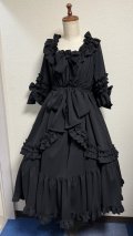 半袖シャーリングドレス【黒】