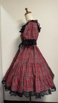 画像5: 4デイリーシャーリング3段ティアードワンピース【赤チェック・92cm丈】